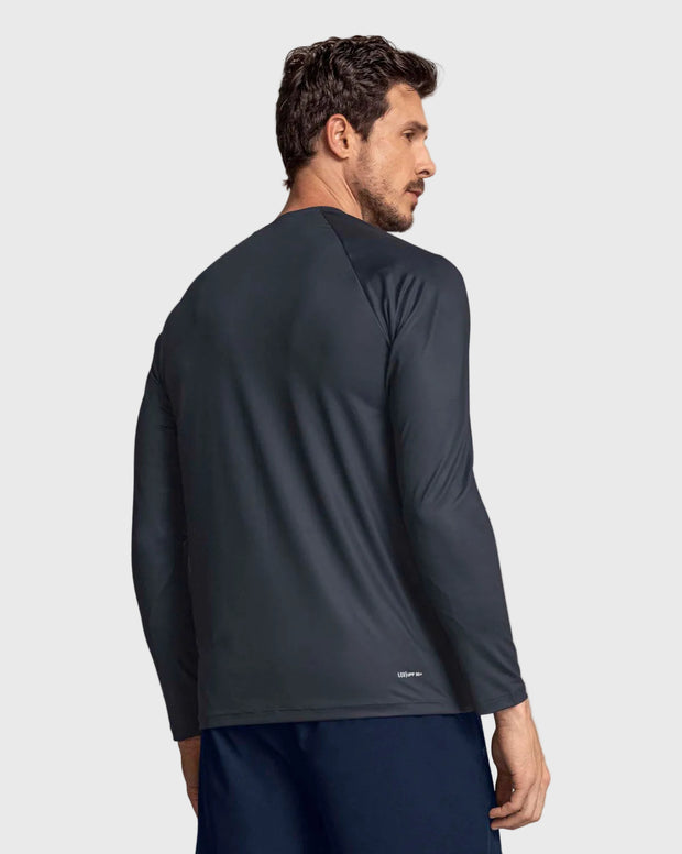 Camiseta deportiva masculina manga larga con protección UV