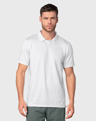Camiseta deportiva transpirable con cuello tipo polo#color_000-blanco
