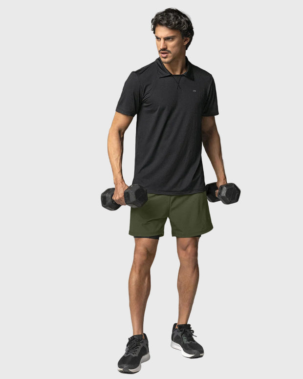 Camiseta deportiva transpirable con cuello tipo polo