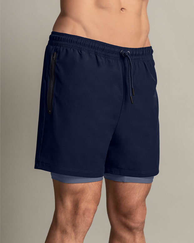 Pantaloneta deportiva con bolsillo lateral con bóxer interno