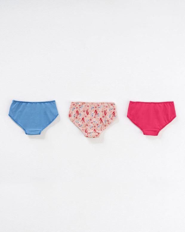 Paquete x 3 panties clásicos en algodón suave para niña#color_s29-fucsia-estampado-coral-azul