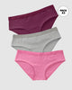 Paquete x 3 panties estilo hipster en algodón#color_s56-rosado-claro-vino-gris
