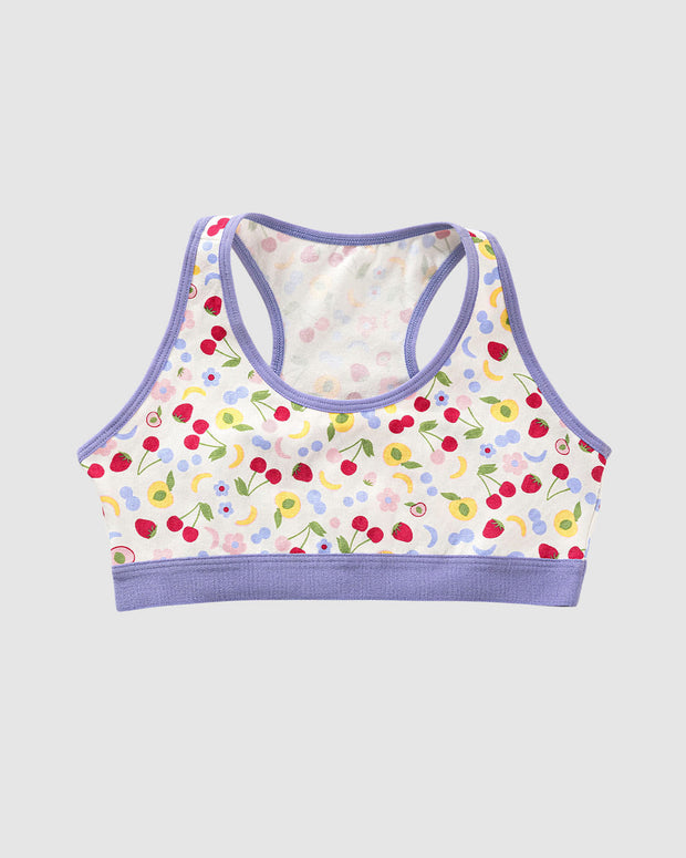 Top con espalda deportiva elaborado en algodón para niña