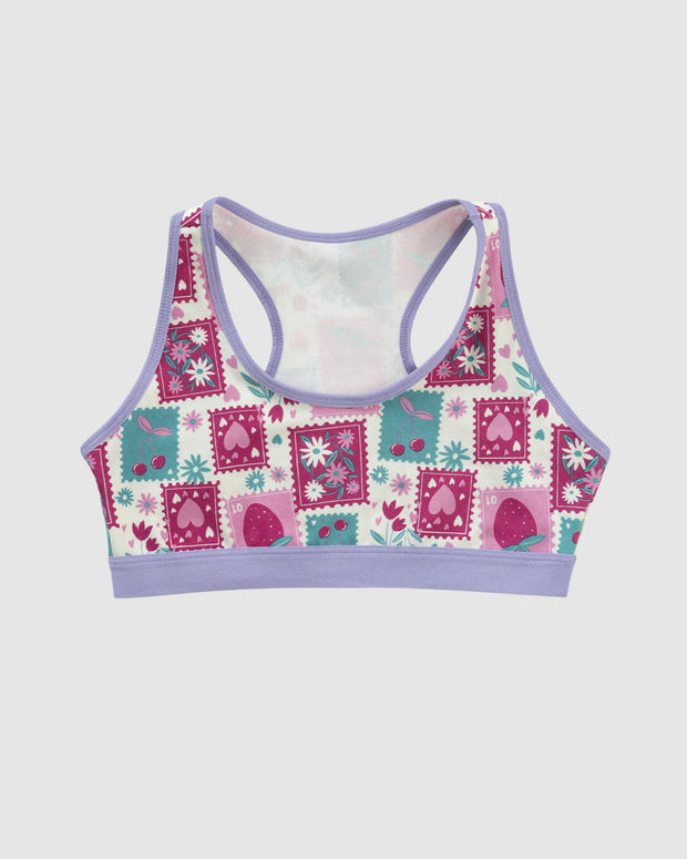 Top con espalda deportiva elaborado en algodón para niña