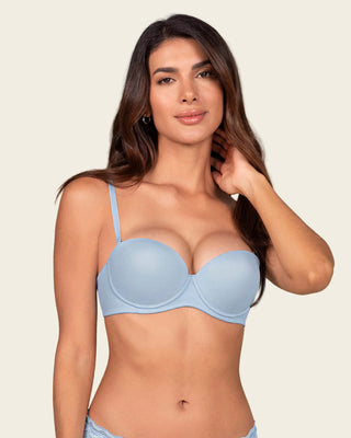 Brasier strapless con arco de realce suave#color_591-azul-claro