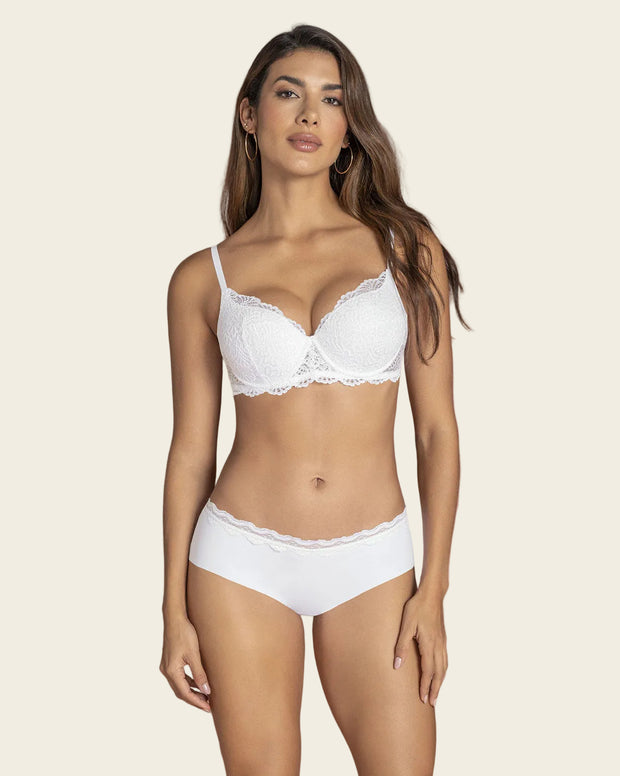 Brasier de realce suave en encaje con cargaderas multiusos