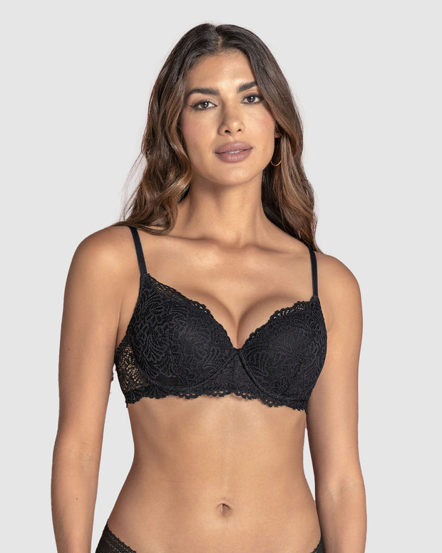 Brasier de realce suave en encaje con cargaderas multiusos