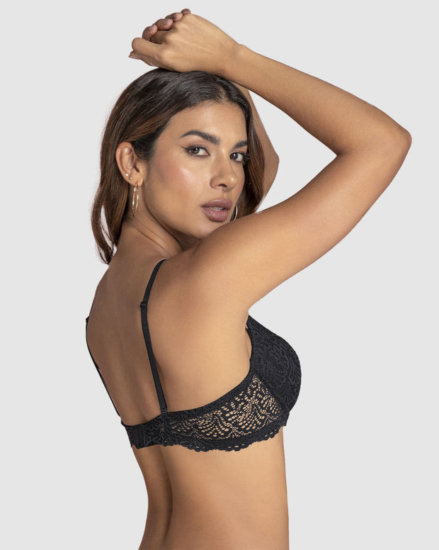 Brasier de realce suave en encaje con cargaderas multiusos