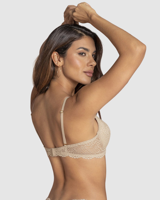 Brasier de realce suave en encaje con cargaderas multiusos