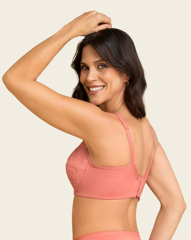 Brasier triangular con copas en encaje y espalda en tela lisa