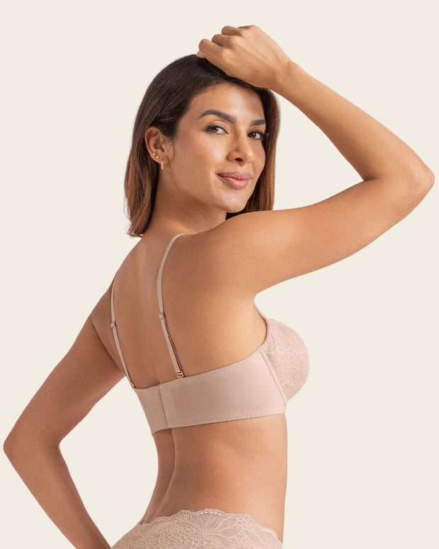 Brasier con copas en encaje y espalda en tul