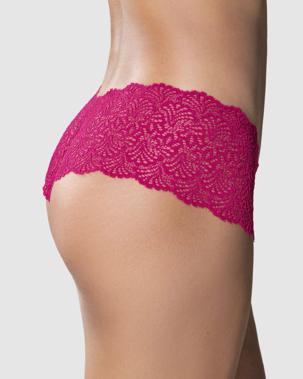 Panty estilo hípster en encaje sexy con refuerzo en algodón