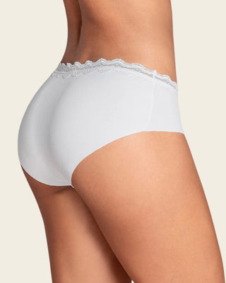Panty hípster con encaje en cintura tiro medio#color_000-blanco