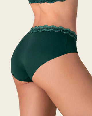 Panty hípster con encaje en cintura tiro medio#color_171-verde-oscuro