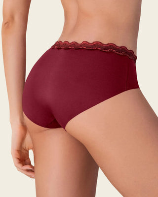 Panty hípster con encaje en cintura tiro medio#color_174-rojo-oscuro
