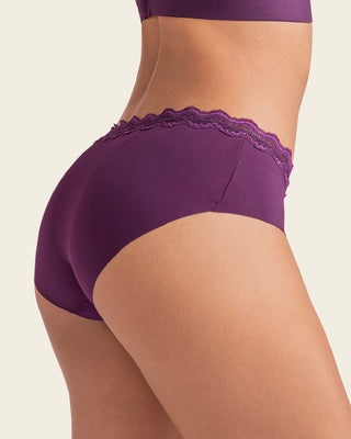 Panty hípster con encaje en cintura tiro medio#color_414-uva