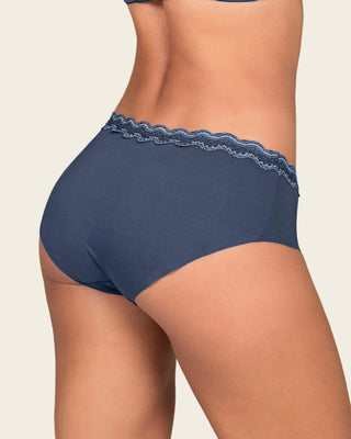 Panty hípster con encaje en cintura tiro medio#color_553-azul-grisaceo