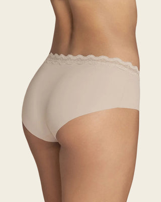 Panty hípster con encaje en cintura tiro medio#color_802-cafe-claro