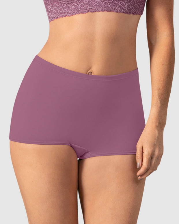 Bóxer tiro alto en tela lisa