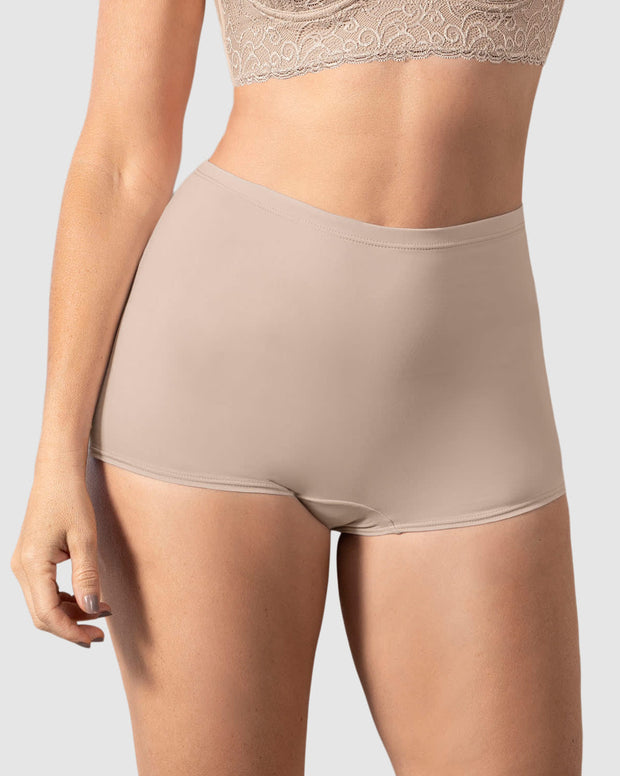 Bóxer tiro alto en tela lisa