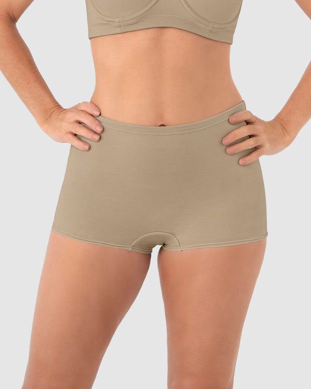 Bóxer tiro alto en tela lisa