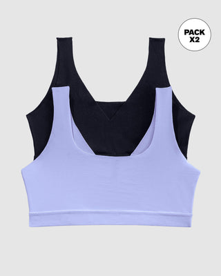 Paquete x 2 tops invisibles doble escote#color_s06-morado-claro-negro
