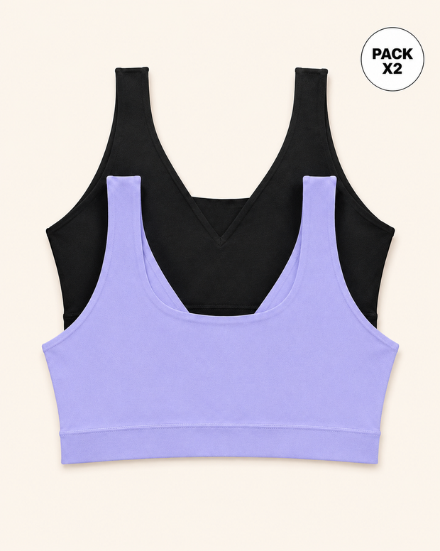 Paquete x 2 tops invisibles doble escote