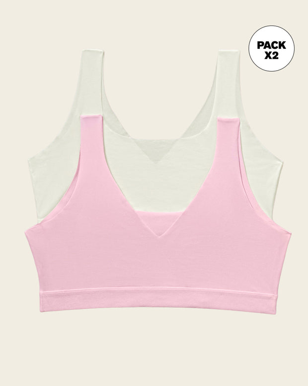 Paquete x 2 tops invisibles doble escote