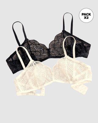 Paquete x 2 bralettes desestructurados y ligeros#color_s01-perla-negro