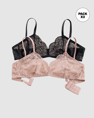 Paquete x 2 bralettes desestructurados y ligeros#color_s02-rosa-negro
