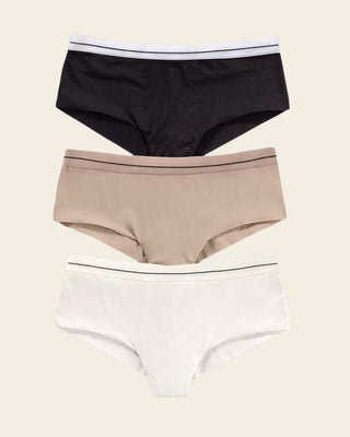 Panties cacheteros paquete x 3 ultracómodos#color_s12-perla-negro-cafe-claro