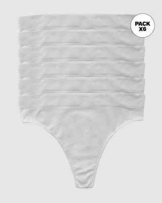 Paquete x 6 brasileras tiro alto en tecnología seamless#color_000-blanco