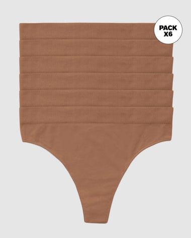 Paquete x 6 brasileras tiro alto en tecnología seamless#color_640-cafe-medio