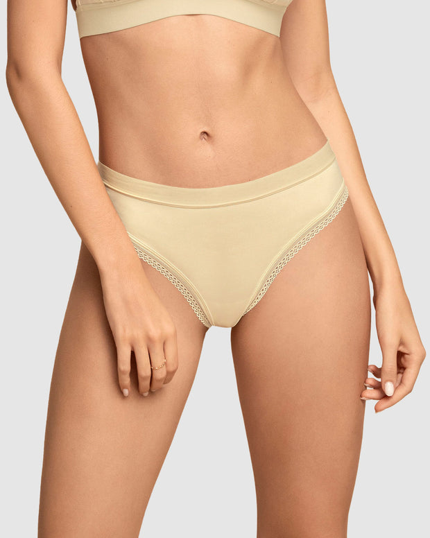 Paquete x 3 panties brasilera Liso + Encaje