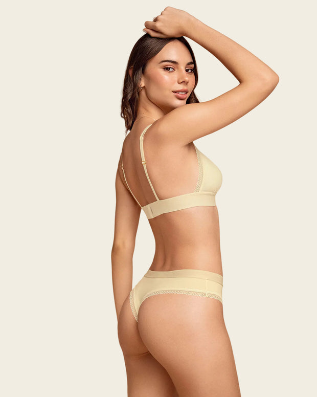 Paquete x 3 panties brasilera Liso + Encaje