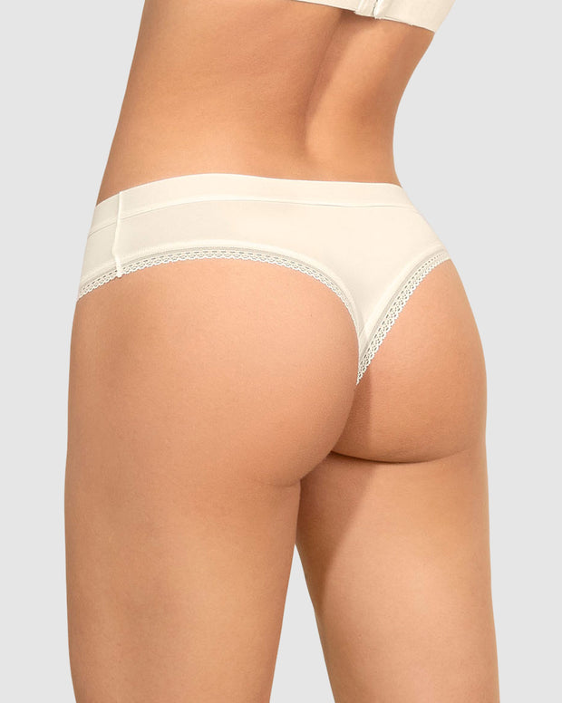 Paquete x 6 panties brasilera Liso + Encaje