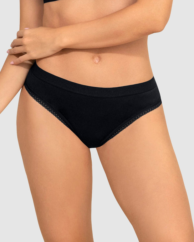 Paquete x 6 panties brasilera Liso + Encaje