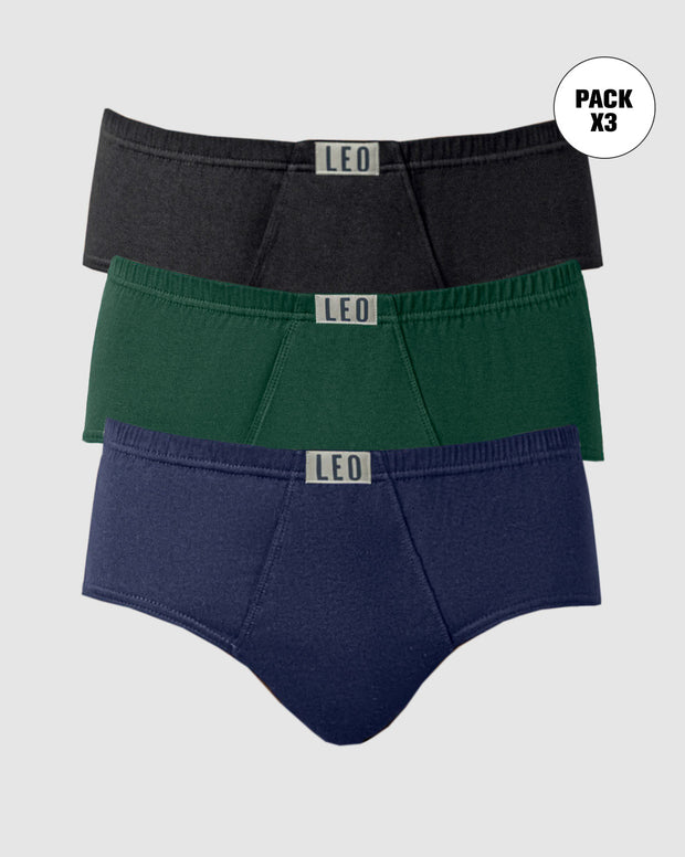 Paquete x 3 Pantaloncillos Clásicos Leo 100% en Algodón