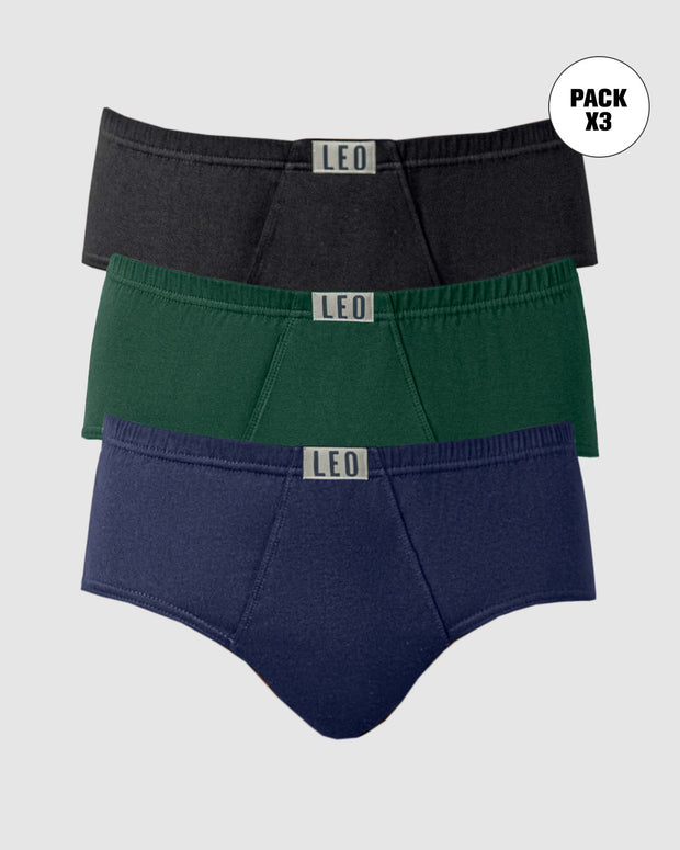 Paquete x 3 Pantaloncillos Clásicos Leo 100% en Algodón