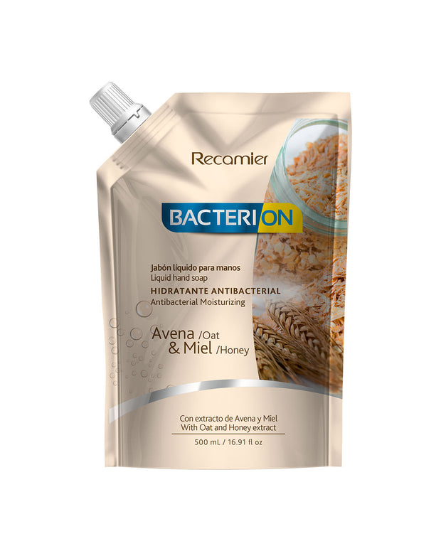 Jabón Líquido antibacterial Avena & Miel Bacterion Doy Pack