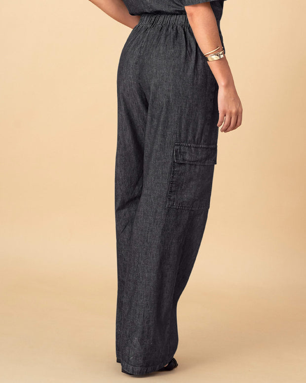 Pantalón bota ancha en índigo liviano