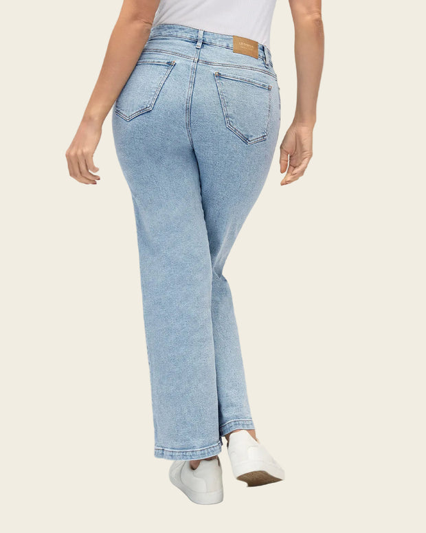 Jean bota ancha esencial para mujer