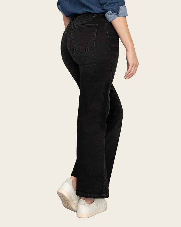 Jean bota ancha esencial para mujer
