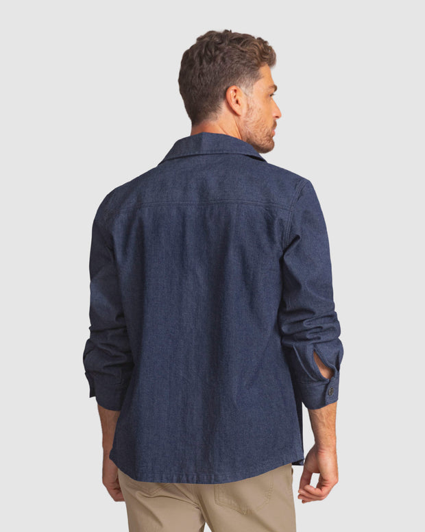 Chaqueta en denim con botones contramarcados
