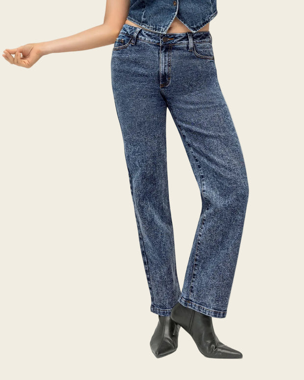 Jean bota recta para mujer