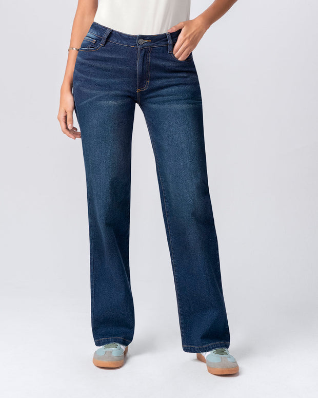Jean bota recta para mujer