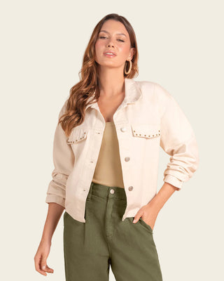 Chaqueta en denim con taches decorativos#color_018-marfil