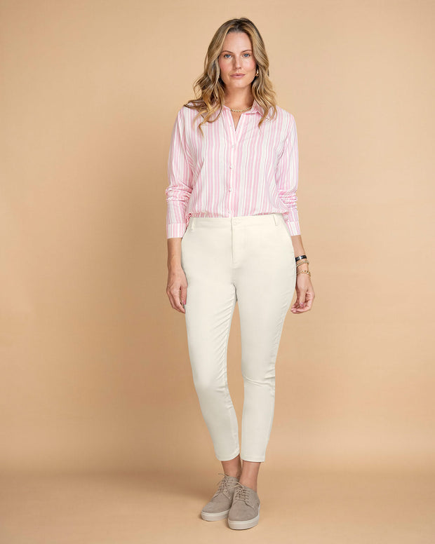 Blusa manga larga con perilla funcional y puños con botón