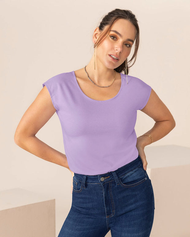 Camiseta manga corta estampada silueta semiajustada para mujer