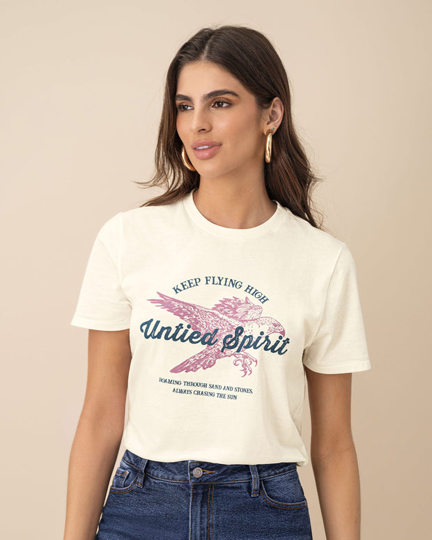Camiseta manga corta con mensaje en el frente